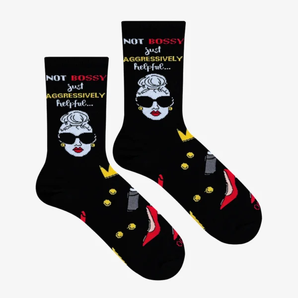Coolsocks Not Bossy Just Agressively Helpful socks black