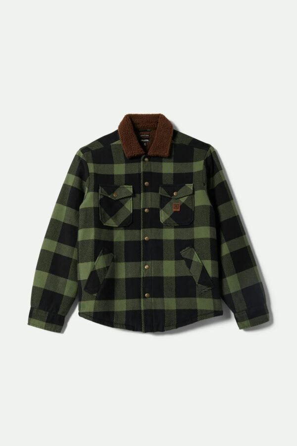 Brixton Durham Sherpa Lined jacket Black Wild Green Flannel
