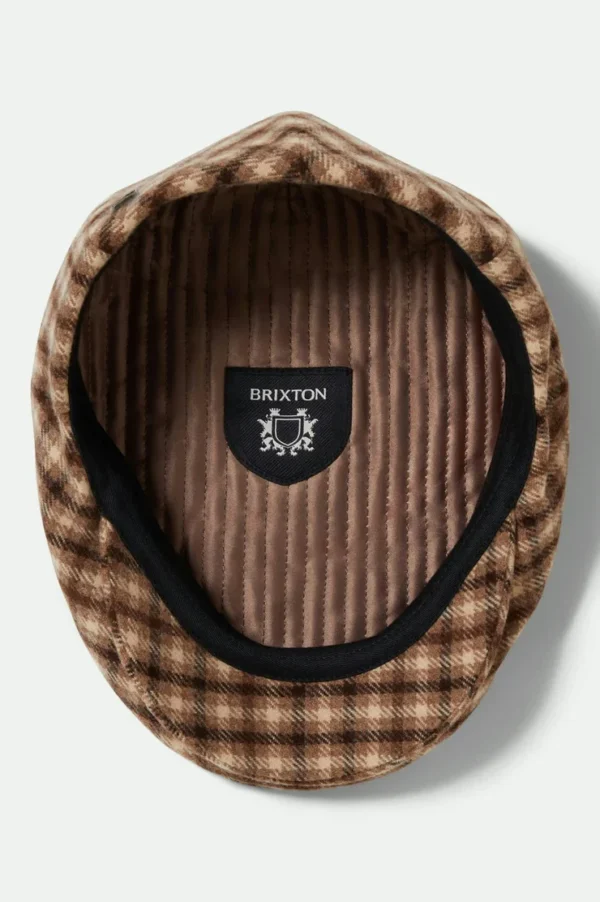 Brixton Hooligan flat cap sand brown plaid - Image 2