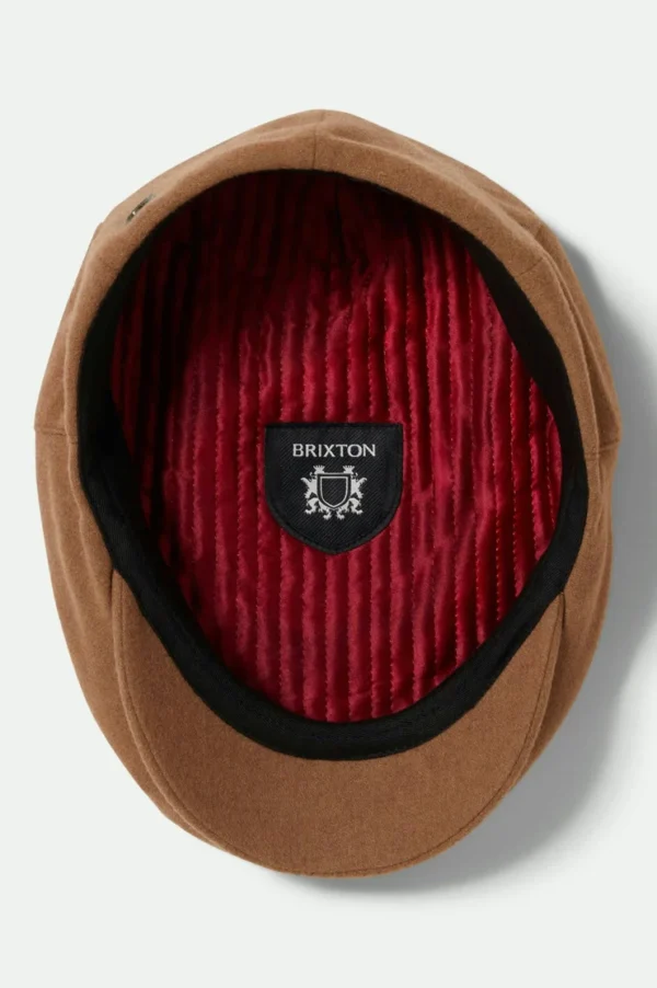 Brixton Hooligan flat cap Camel Melton wool - Image 4