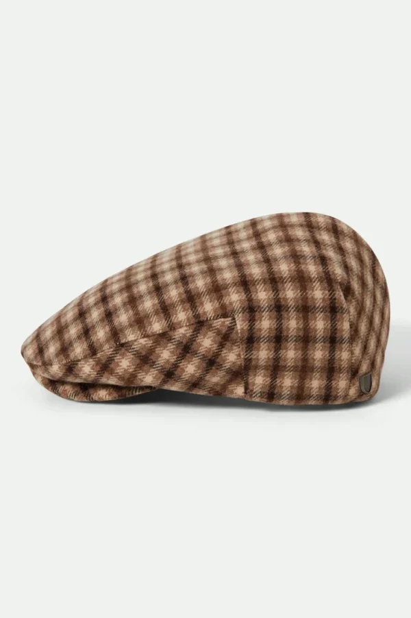 Brixton Hooligan flat cap sand brown plaid - Image 3