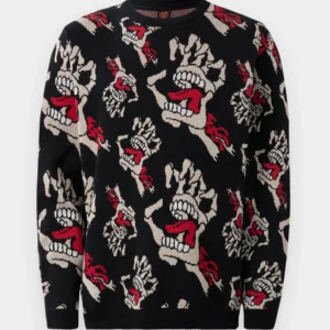 Santa Cruz Bone Hands all over crew knit sweater