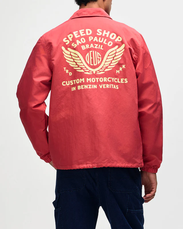 Deus ex Machina Munificence Nylon coach jacket melon red - Image 2