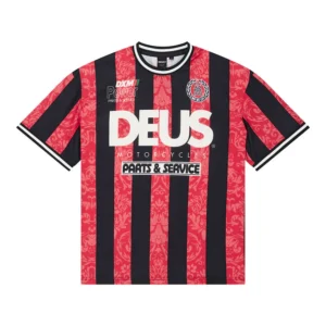 Deus ex Machina Nouveau moto jersey t-shirt fiery red