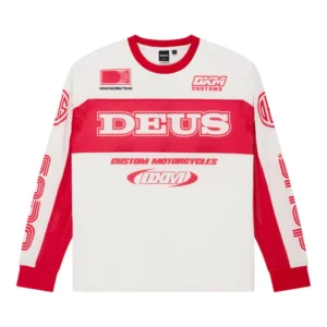 Deus ex Machina Step Out Moto Jersey red white