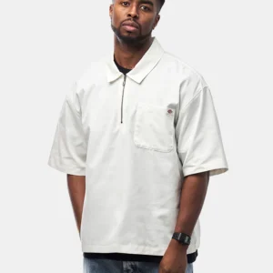 Dickies Cadiz Quarter Zip Short Sleeve shirt egret