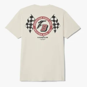 Brixton x Goodyear Speedway Sleeve Standard tee cream