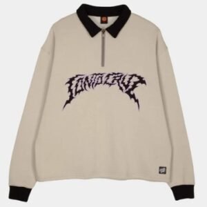 Santa Cruz Out Of Time Strip 1/4 zip crew stone grey