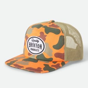 Brixton Henry trucker hat orange camo