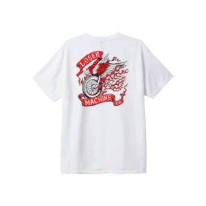 Loser Machine Fire Starter tee white enzyme wash