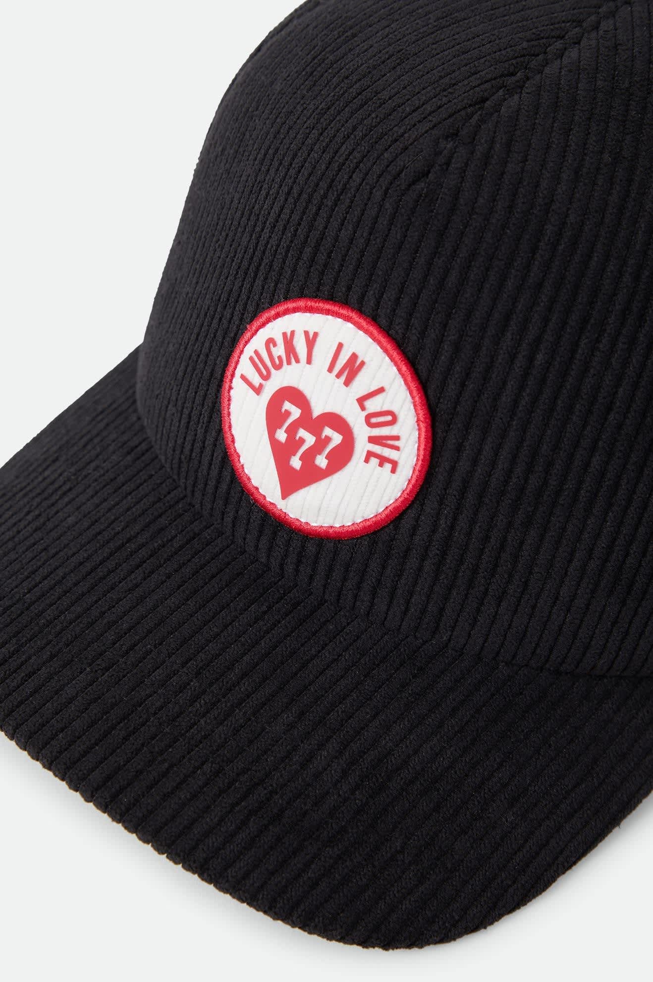 Brixton Lucky in Love trucker hat black corduroy - Image 2