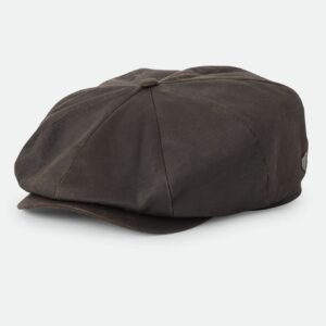 Brixton Brood Baggy flannel snap cap brown faux leather