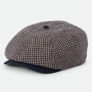 Brixton Brood Newsboy cap navy houndstooth