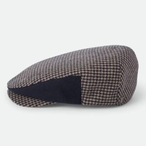 Brixton Hooligan flat cap navy/sand houndstooth