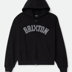 Brixton Dugout Zip Hood Fleece black grey